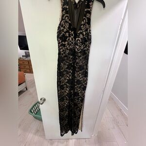 Black formal lace dress